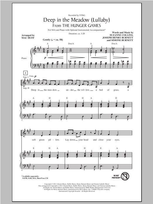Mac Huff Deep In The Meadow Sheet Music