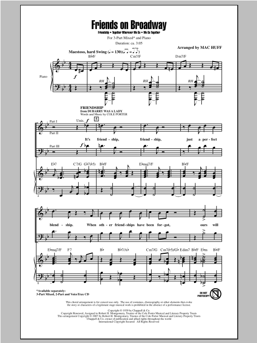 Mac Huff Friends on Broadway Sheet Music