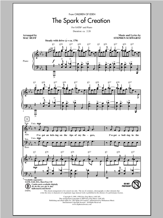 Mac Huff The Spark Of Creation (from Children of Eden) Sheet Music