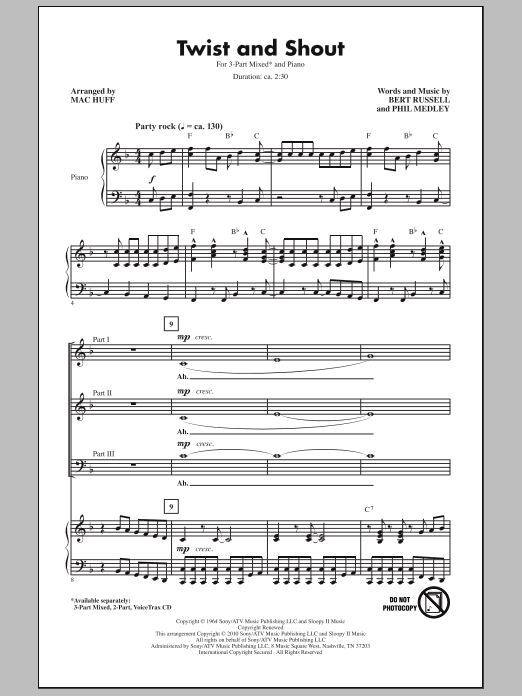 Mac Huff Twist And Shout Sheet Music
