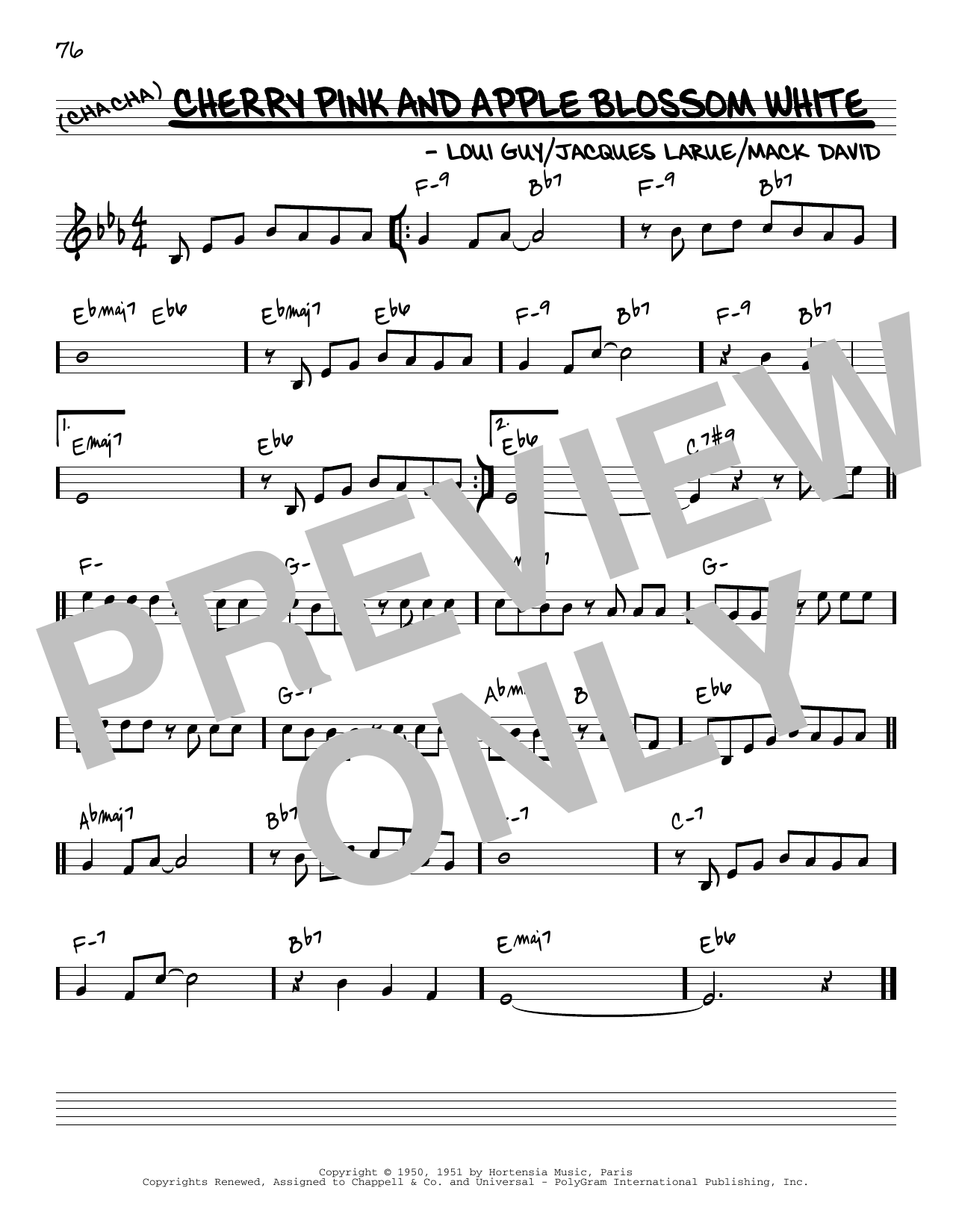 Mack David Cherry Pink And Apple Blossom White [Reharmonized version] (arr. Jack Grassel) Sheet Music