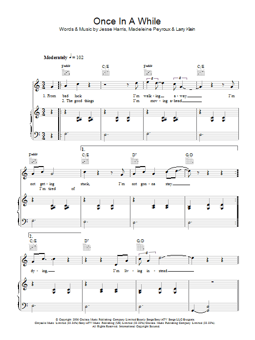 Madeleine Peyroux Once In A While Sheet Music