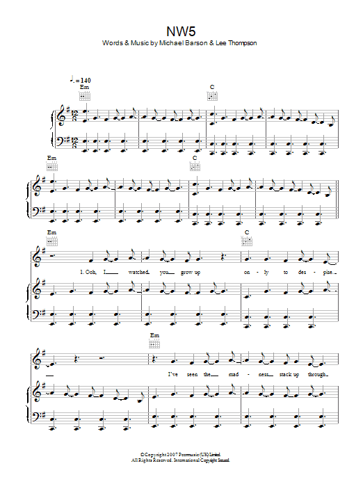 Madness NW5 Sheet Music