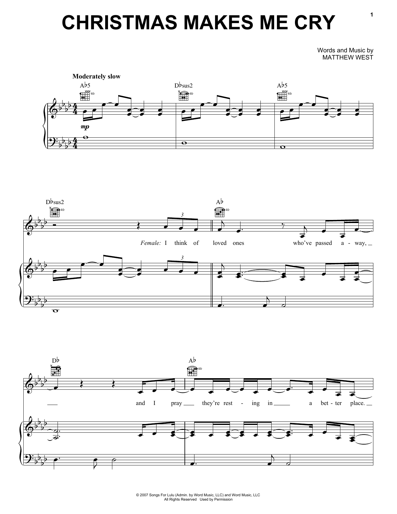 Mandisa Christmas Makes Me Cry (feat. Matthew West) Sheet Music