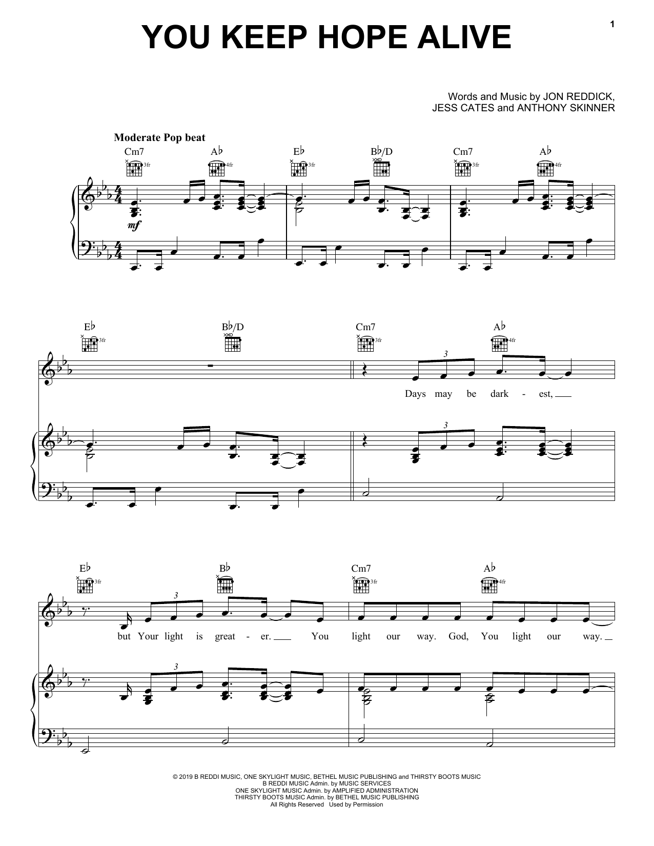 Mandisa & Jon Reddick You Keep Hope Alive Sheet Music
