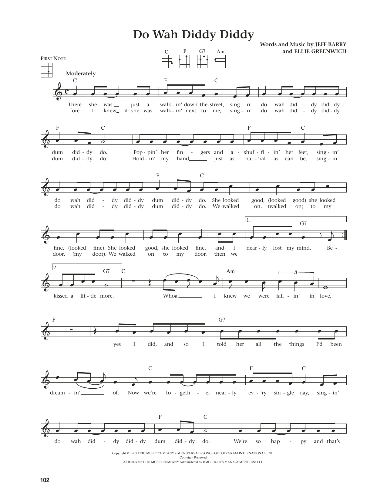 Manfred Mann Do Wah Diddy Diddy (from The Daily Ukulele) (arr. Jim Beloff) Sheet Music