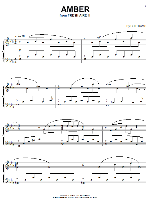 Mannheim Steamroller Amber Sheet Music