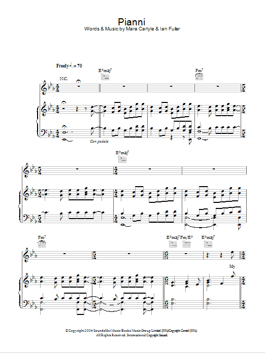 Mara Carlyle Pianni Sheet Music
