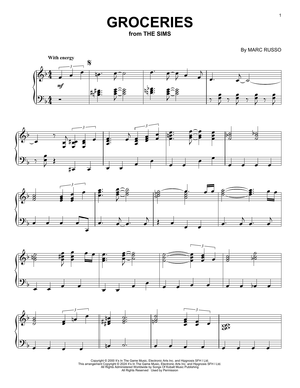 Marc Russo Groceries (from The Sims) Sheet Music