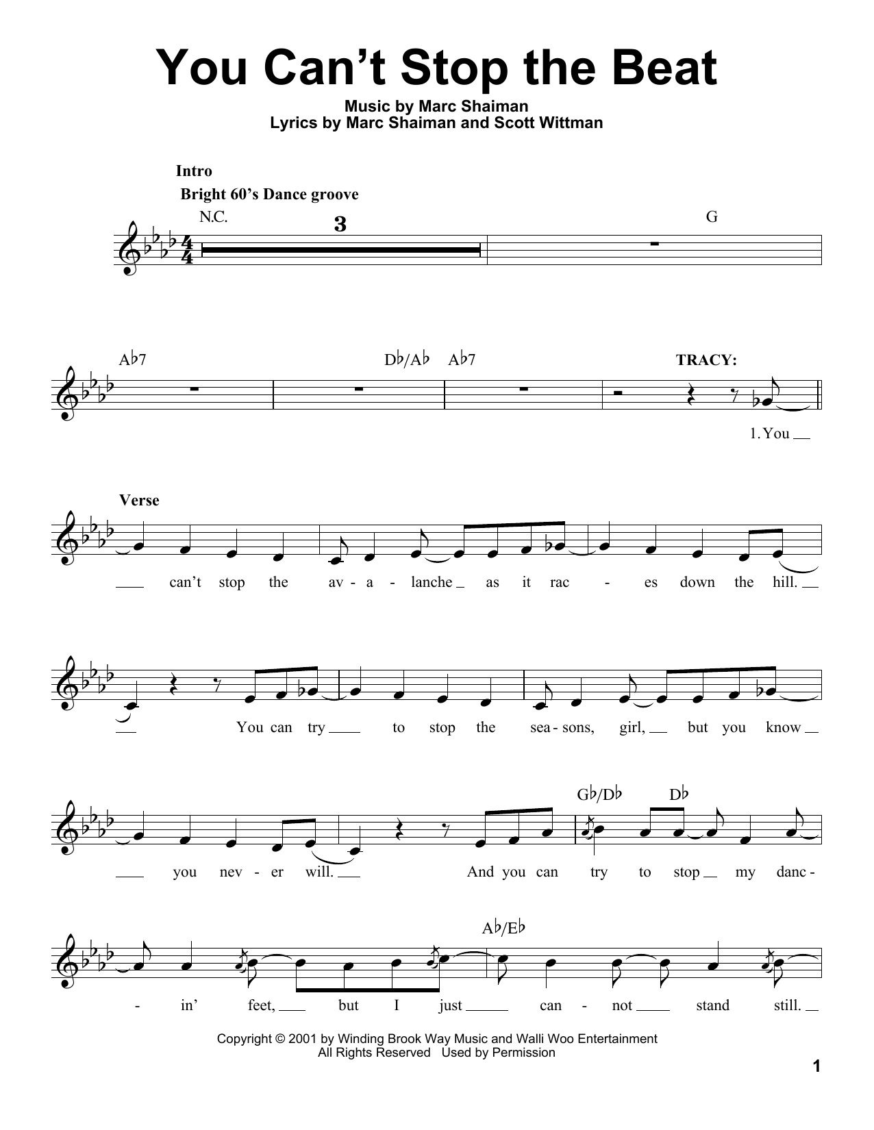 Marc Shaiman You Can't Stop The Beat (from Hairspray) Sheet Music