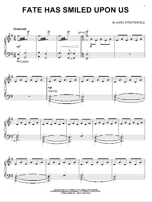 Marc Streitenfeld Fate Has Smiled Upon Us Sheet Music