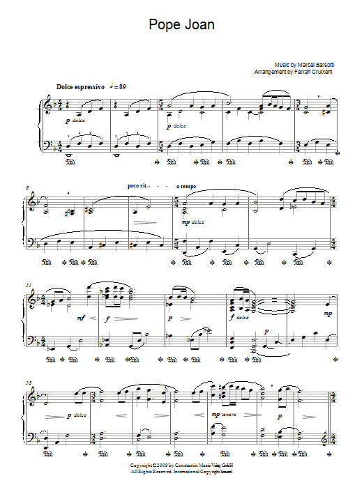 Marcel Barsotti Pope Joan Sheet Music