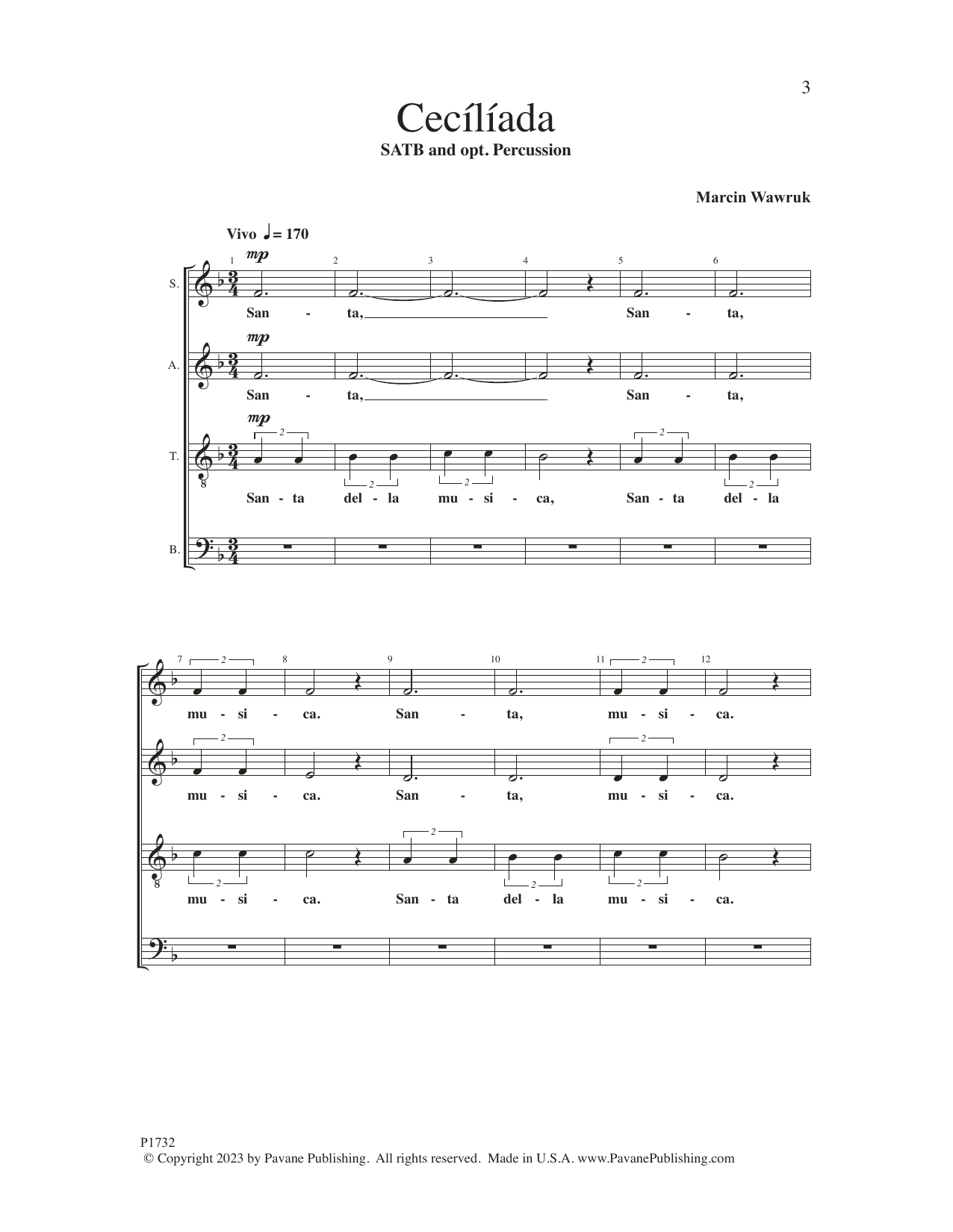 Marcin Wawruk Ceciliada Sheet Music