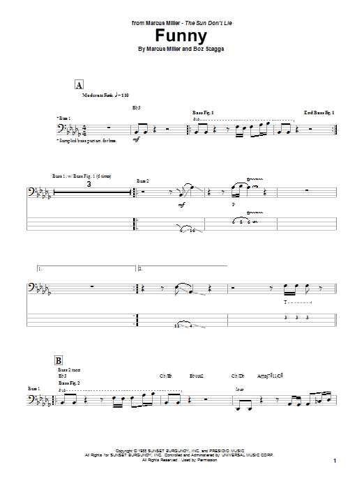 Marcus Miller Funny Sheet Music