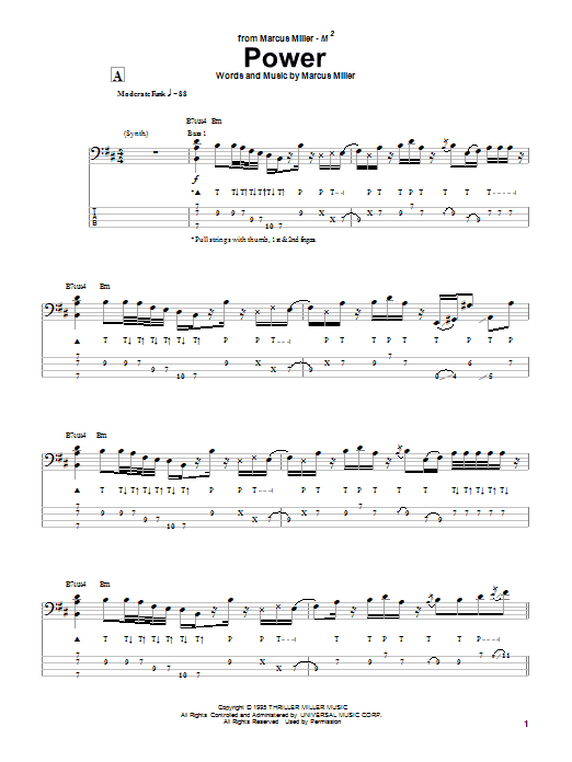Marcus Miller Power Sheet Music