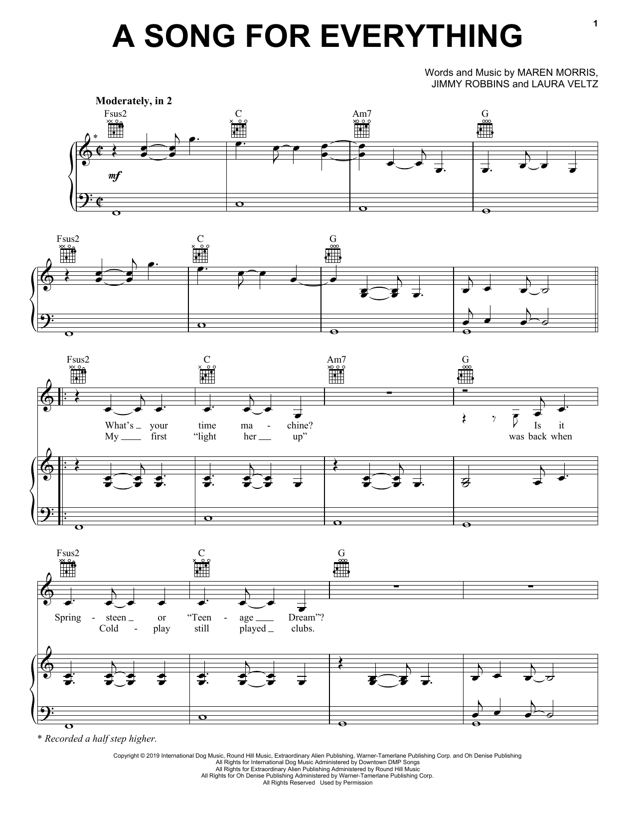 Maren Morris A Song For Everything Sheet Music