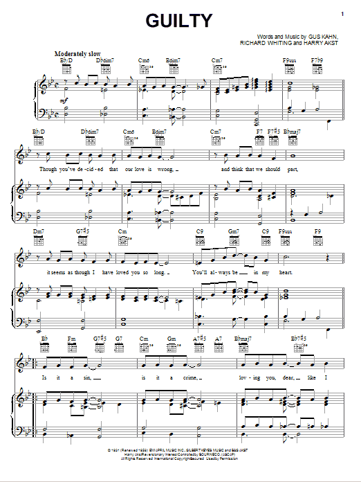 Margaret Whiting Guilty Sheet Music