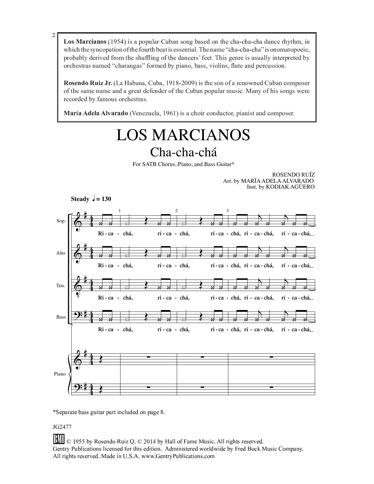 Maria Adela Alvarado Los Marcianos Sheet Music