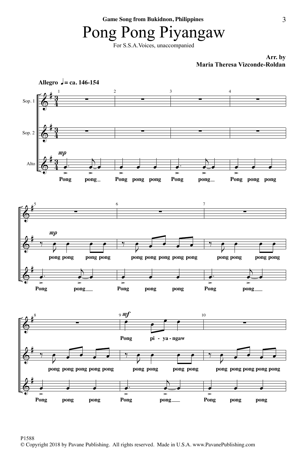 Maria Theresa Vizconde-Roldan Pong Pong Piyangaw Sheet Music