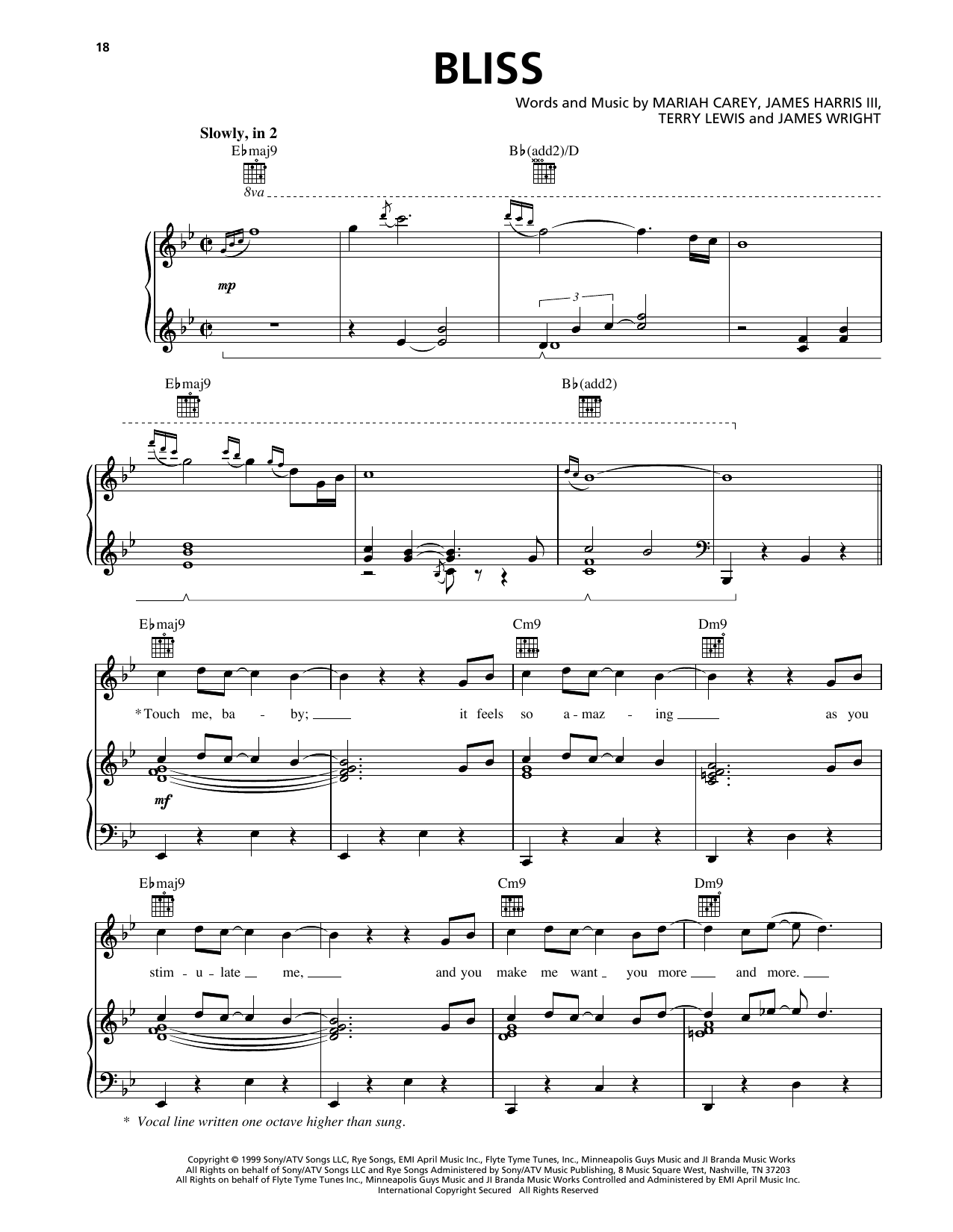 Mariah Carey Bliss Sheet Music