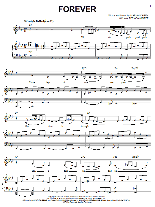 Mariah Carey Forever Sheet Music