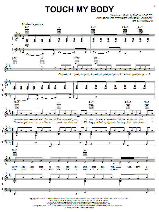 Mariah Carey Touch My Body Sheet Music