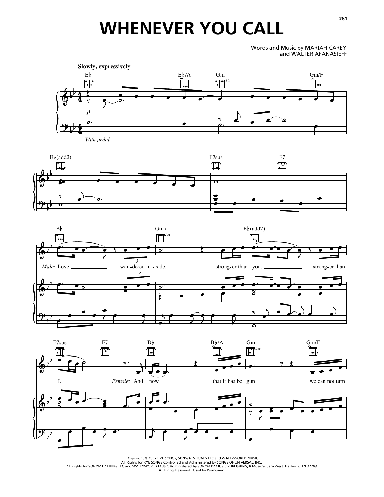 Mariah Carey Whenever You Call Sheet Music