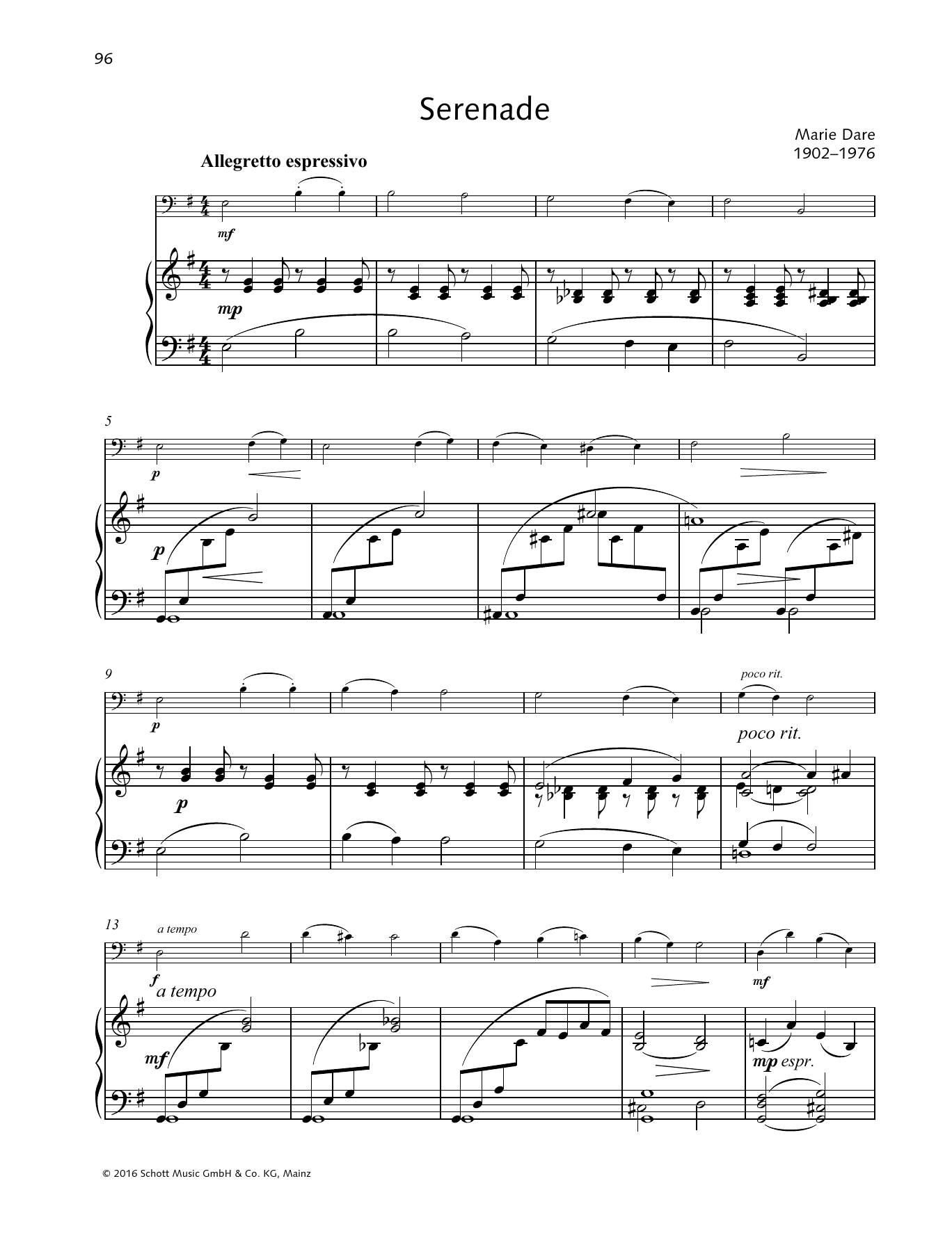 Marie Dare Serenade Sheet Music