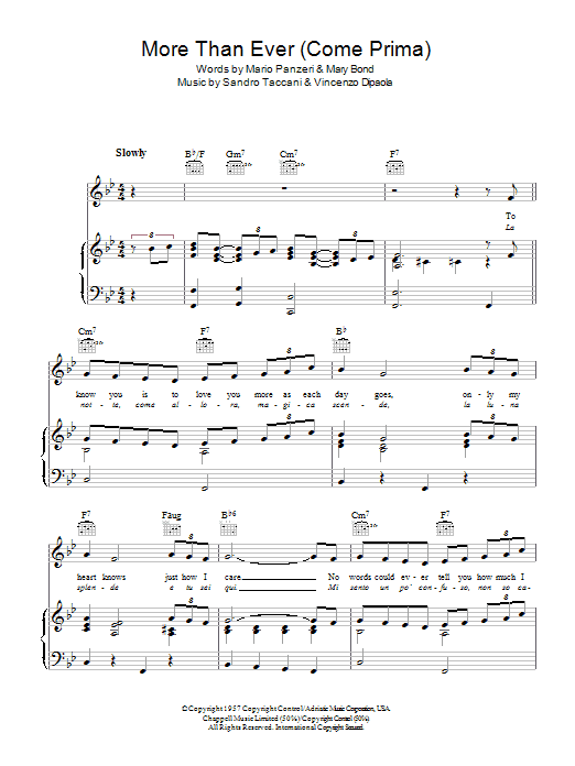Marino Marini Quartet More Than Ever (Come Prima) Sheet Music