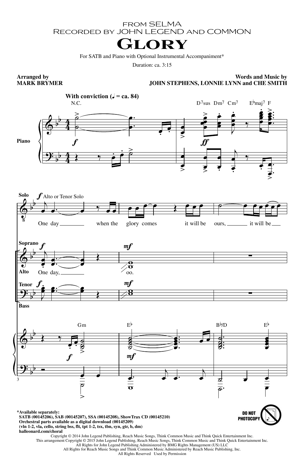 Mark Brymer Glory Sheet Music