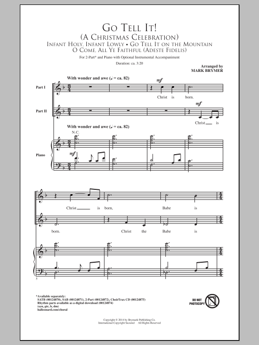 Mark Brymer Go Tell It On The Mountain Sheet Music