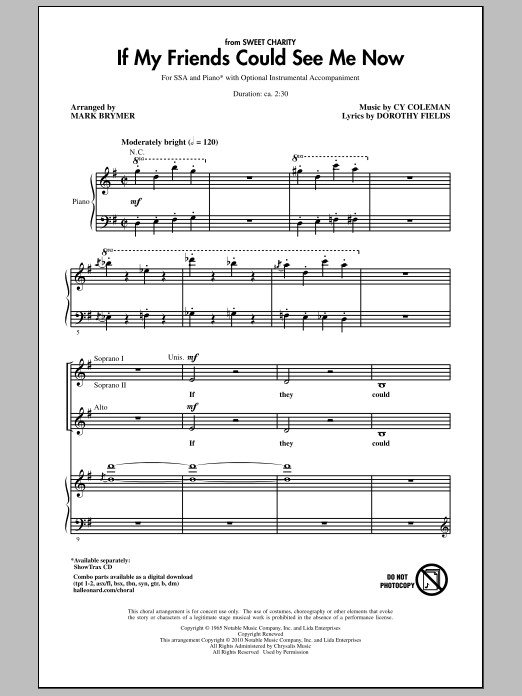 Mark Brymer If My Friends Could See Me Now (from Sweet Charity) Sheet Music