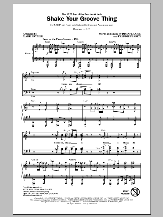 Mark Brymer Shake Your Groove Thing Sheet Music