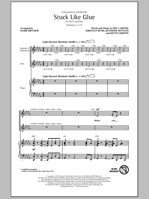 Mark Brymer Stuck Like Glue Sheet Music