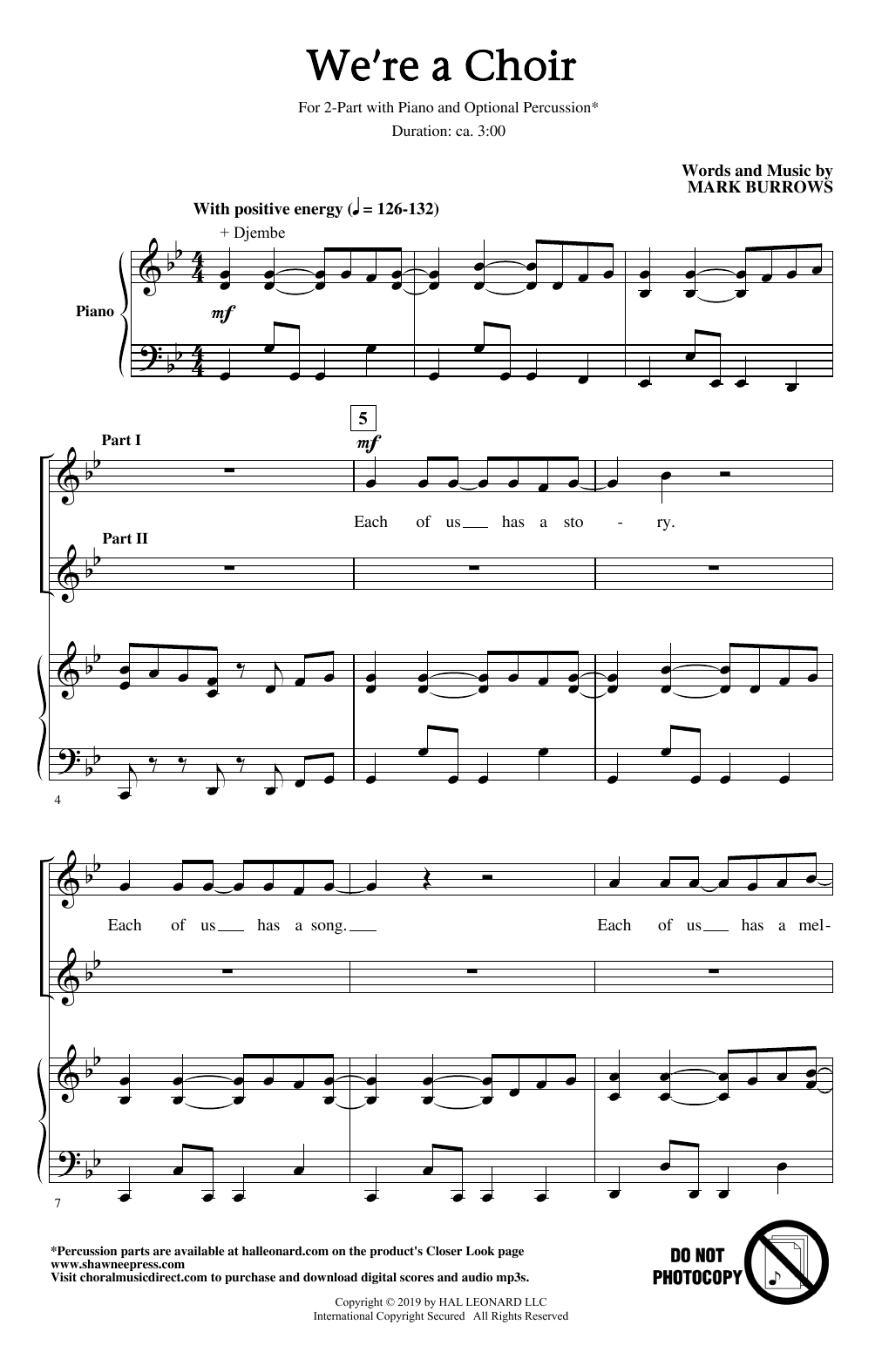 Mark Burrows We're A Choir! Sheet Music