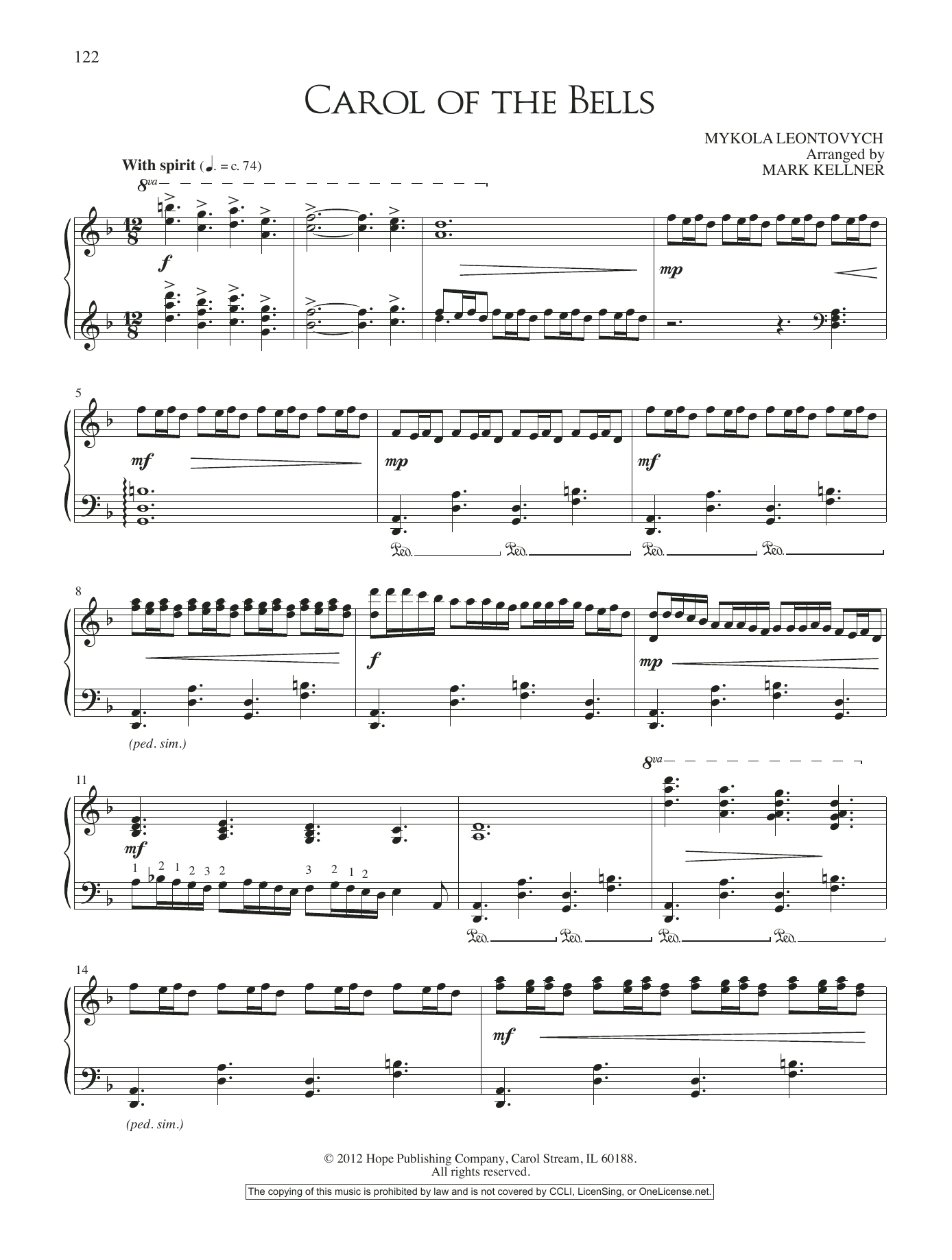 Mark Kellner Carol of the Bells Sheet Music