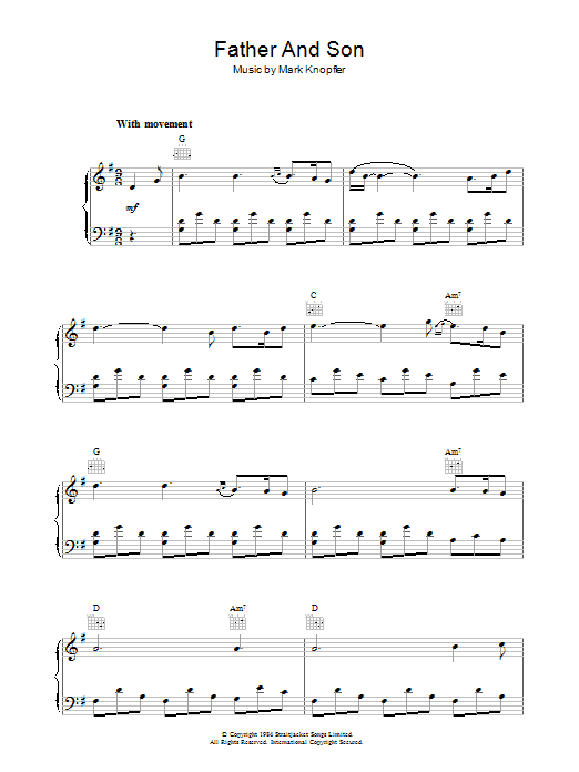 Mark Knopfler Father And Son Sheet Music