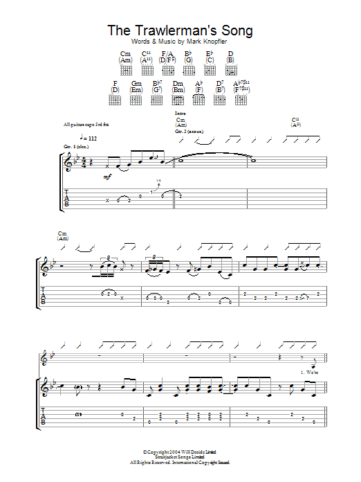 Mark Knopfler The Trawlerman's Song Sheet Music