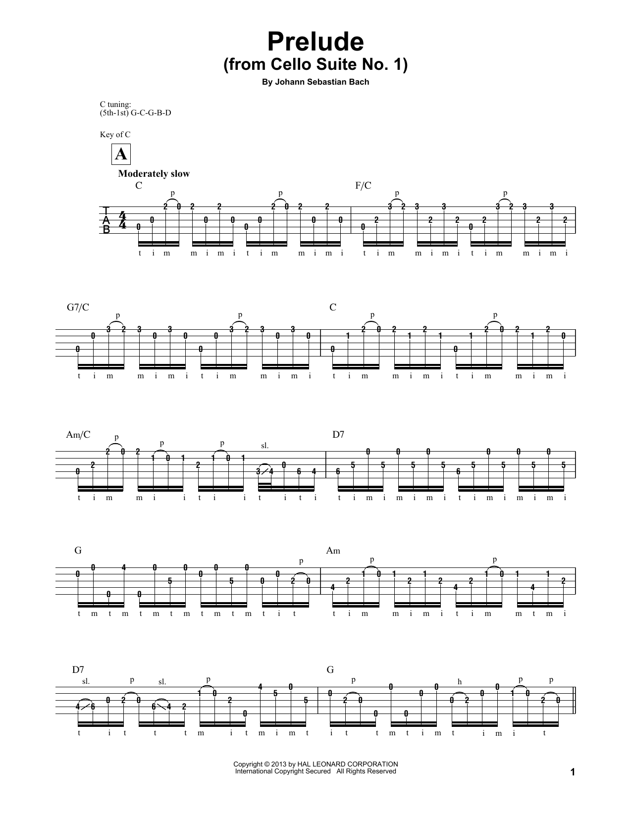 Mark Phillips Prelude (Cello Suite No. 1) Sheet Music