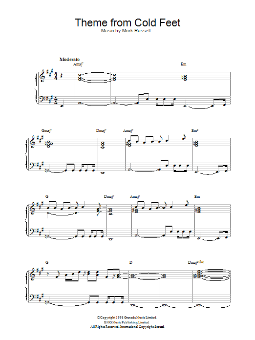 Mark Russell Theme from Cold Feet Sheet Music