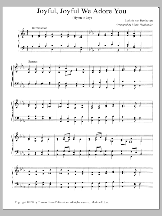 Mark Thallander Joyful, Joyful, We Adore Thee Sheet Music