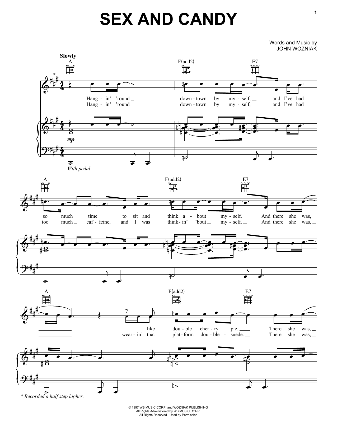 Maroon 5 Sex And Candy Sheet Music