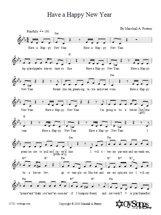 Marshall Portnoy Have a Happy New Year Sheet Music
