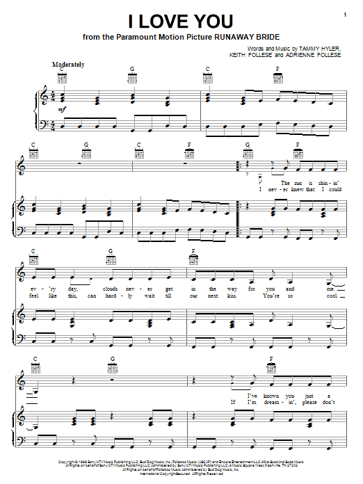 Martina McBride I Love You Sheet Music