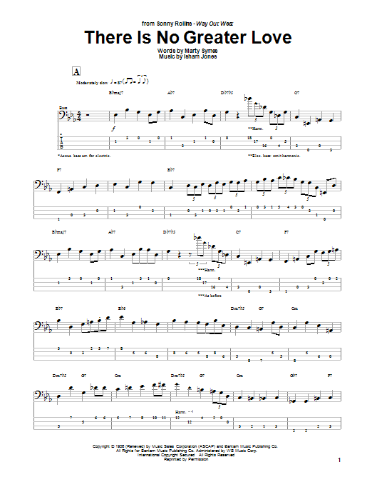 Marty Symes There Is No Greater Love Sheet Music