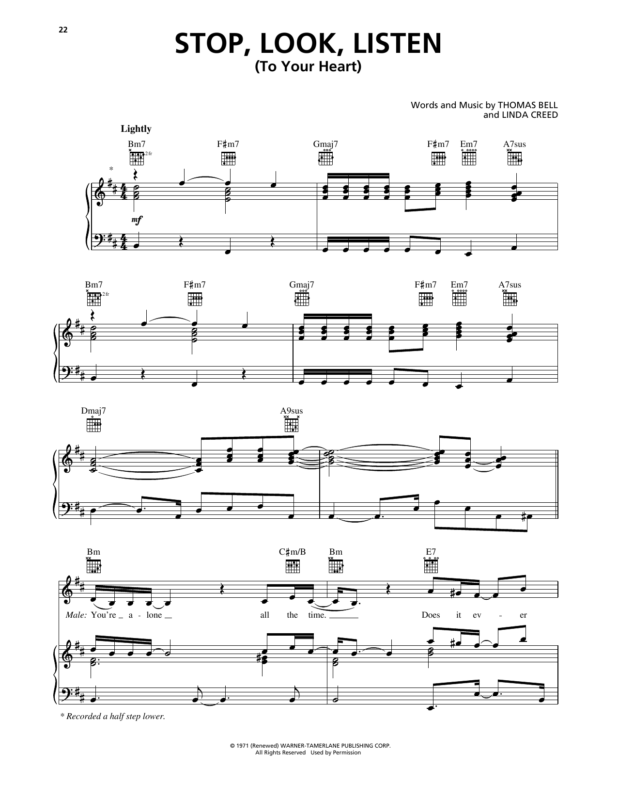 Marvin Gaye & Diana Ross Stop, Look, Listen (To Your Heart) Sheet Music