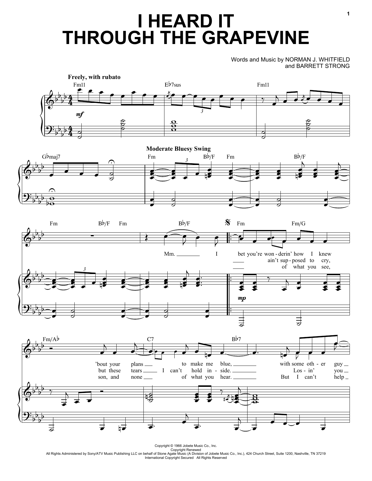 Marvin Gaye I Heard It Through The Grapevine [Jazz version] (arr. Brent Edstrom) Sheet Music