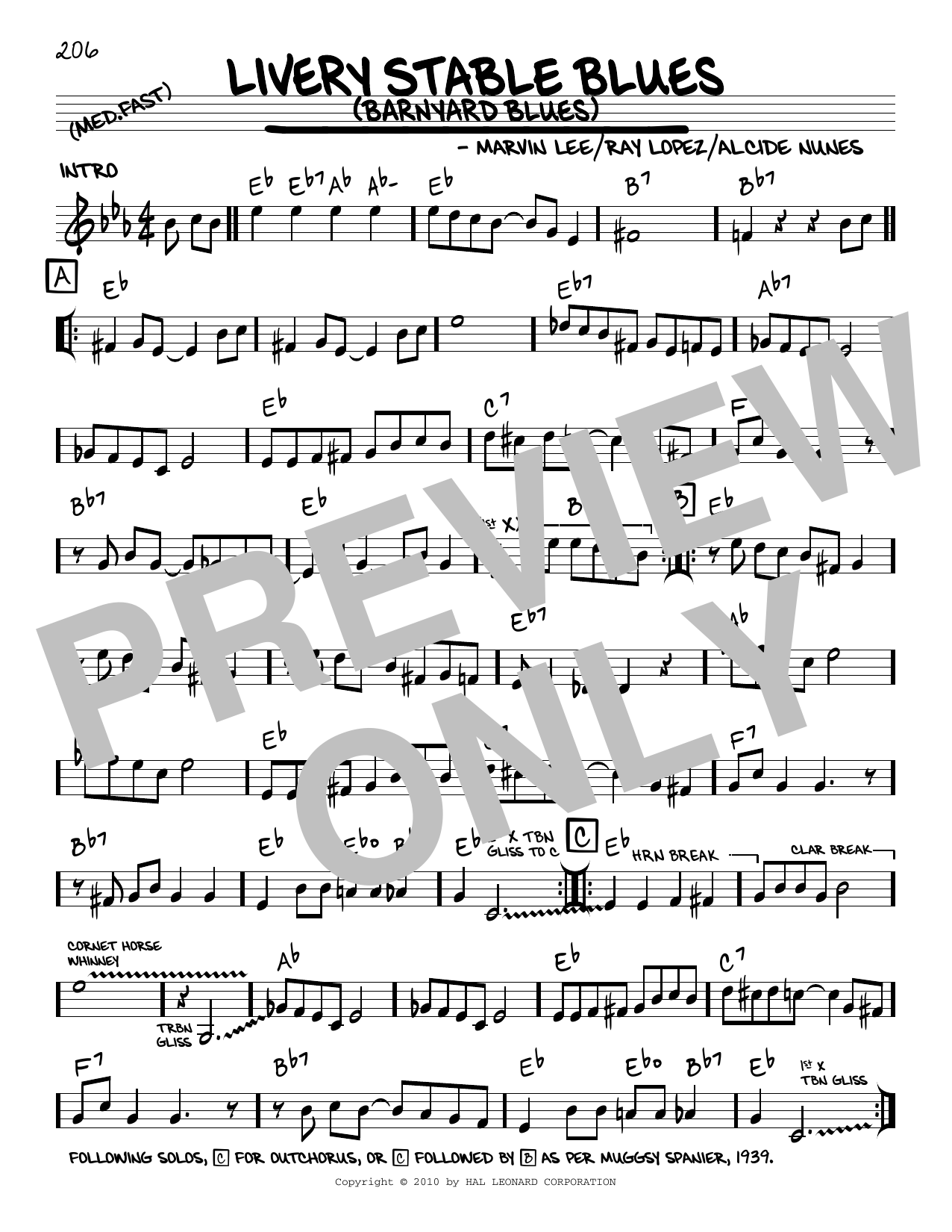 Marvin Lee Livery Stable Blues (Barnyard Blues) (arr. Robert Rawlins) Sheet Music