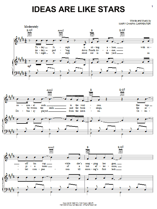 Mary Chapin Carpenter Ideas Are Like Stars Sheet Music