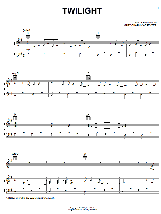 Mary Chapin Carpenter Twilight Sheet Music
